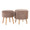 Tray ottoman in Light Brown Faux Fur, Natural Wood, product view, featuring storage