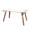 Folia Mid-Century Modern Dining Table in Walnut Wood with Clear Tempered Glass — rear three-quarter view