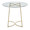 Cece table in Gold Steel, Clear Glass, front view, featuring glass top