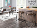 Clara table in Antique Metal, Espresso Bamboo