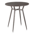 Clara Industrial Round Dinette Table in Antique Metal and Espresso Wood-pressed Grain Bamboo — product view