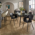 Clara dining table in Black Metal, Clear Glass