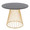 Canary dining table in Gold Metal, Black MDF, product view, featuring metal design and wood design