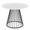 Canary Cosmo Contemporary Dining Table in Black Metal and White MDF — product view