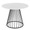Canary Cosmo Contemporary Dining Table in Black Metal and White MDF — side view