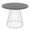 Canary Contemporary Dining Table in Silver Metal and Black MDF — side view