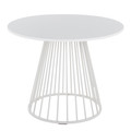 Canary Contemporary Dining Table in White Metal and White MDF — product view