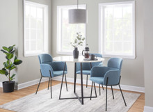 Cosmo dining table in Black Metal, White Marble