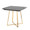 Folia table in Gold Metal, Black Textured Marble, Black Wood, back and side view, featuring marble design and metal design