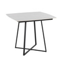 Folia Contemporary Dinette Table in Black Metal Base and Black Wood with White Marble Effect Ceramic Table Top — product view