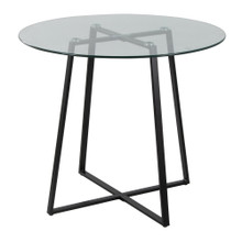 Cosmo Contemporary Dinette Table in Black Metal and Clear Tempered Glass — product view