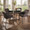 Cosmo Contemporary Dinette Table in Black Metal and Clear Tempered Glass — lifestyle photo 2