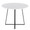 Cosmo dining table in Black Metal, White MDF, front view, featuring metal design and wood design