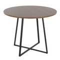 Cosmo Contemporary Dining Table in Black Metal and Walnut Wood — product view