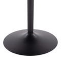 Dakota dining table in Black Steel, Black Wood, close-up detail, featuring metal design and wood design
