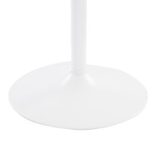 Dakota dining table in White Steel, White Wood, close-up detail, featuring metal design and wood design