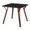 Folia table in Walnut Wood, Black Textured Marble, back and side view, featuring wood frame and marble top