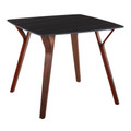 Folia Mid-Century Modern Dinette Table in Walnut Wood and Black Textured Marble — product view
