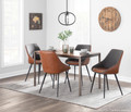 Fuji dining table in Antique Metal, Walnut Wood