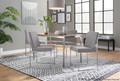 Fuji dining table in Stainless Steel, Walnut Wood