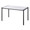Fuji Contemporary Dining Table in Black Metal with White Wood Top — rear three-quarter view