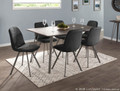 Sedona dining table in Brushed Antique Metal, Dark Brown Wood, lifestyle room setting
