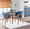 Trilogy table in Walnut Wood, Clear Glass, featuring wood frame and glass top