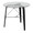 Trilogy table in Black Wood, Clear Glass, back and side view, featuring wood frame and glass top