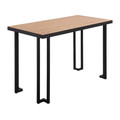 Roman Industrial Desk in Black Steel with Natural Wood Top — product view
