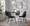 Pebble Modern Table with White Metal Base and Black Marble Veneer Table Top — lifestyle photo 2