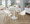Pebble Modern Table with White Metal Base and White Marble Veneer Table Top — lifestyle photo 9