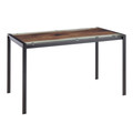 Live Edge Contemporary Table in Black Steel with Printed Glass Top — product view