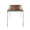 Live Edge table in Stainless Steel, Printed Glass, side view, featuring glass top