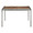 Live Edge table in Stainless Steel, Printed Glass, front view, featuring glass top