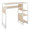 Display-ale Farmhouse Bar Set with Storage Space in White Metal, Natural Wood and White Pvc with Chrome Metal Footrest- 3 Piece — detail view (photo 1)