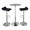 Spyra table in Chrome Metal, Clear Acrylic, Black Pvc, close-up detail, featuring adjustable height