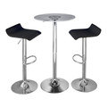 Spyra-ale Contemporary Adjustable Bar Set in Chrome Metal, Clear Acrylic with Light Up Tabletop, and Black Pvc- 3 Piece — detail view (photo 1)