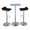 Spyra table in Chrome Metal, Clear Acrylic, Brown Pvc, product view, featuring adjustable height