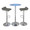 Spyra table in Chrome Metal, Clear Acrylic, White Pvc, product view, featuring adjustable height