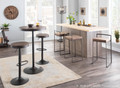 Dakota table set in Antique Metal, Brown Bamboo