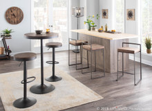 Dakota table set in Antique Metal, Brown Bamboo