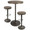 Dakota table set in Antique Metal, Brown Bamboo, back and side view