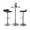 Ale table in Silver Metal, Black Pvc, Chrome Metal, product view, featuring adjustable height