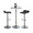 Ale table in Silver Metal, Black Pvc, Chrome Metal, side view, featuring adjustable height