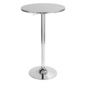 Ale table in Silver Metal, Brown Pvc, Chrome Metal, close-up detail, featuring adjustable height