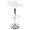 Bistro Round-ale Contemporary Adjustable Bar Set in Silver and Chrome Metal with White Pvc and Oval Footrest- 3 Piece — detail view (photo 2)