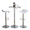 Ale table in Silver Metal, White Pvc, Chrome Metal, side view, featuring adjustable height
