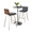 Adjustable Bar Table table in Chrome Metal, Brown Wood, Grey PU, Stainless Steel, product view, featuring swivel and adjustable height