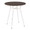 Clara table in Vintage White Metal, Espresso Bamboo, Charcoal Fabric, White Textured Wood, close-up detail, featuring fabric design