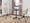 Dakota table in Black Metal, Black Wood, Antique Copper, Whitewashed Wood, featuring swivel and adjustable height